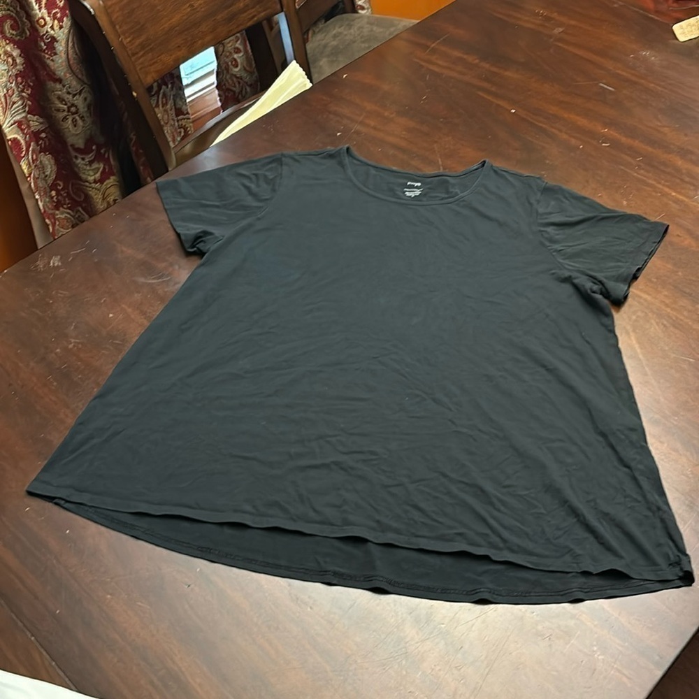 J.Jill Pure Jill Scoop-Neck Elliptical Tee in Black  Women's size 2X GUC